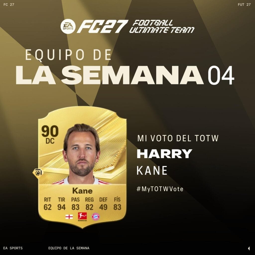 ¿Cómo votar en el TOTW de FC 27? Guía del Community Player: dónde, cuántos votos y hora de cierre en Colombia 1 Botón para votar al Community Player del TOTW de FC 27 junto al buscador de futbolistas